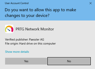 Windows User Account Control Confirmation Request